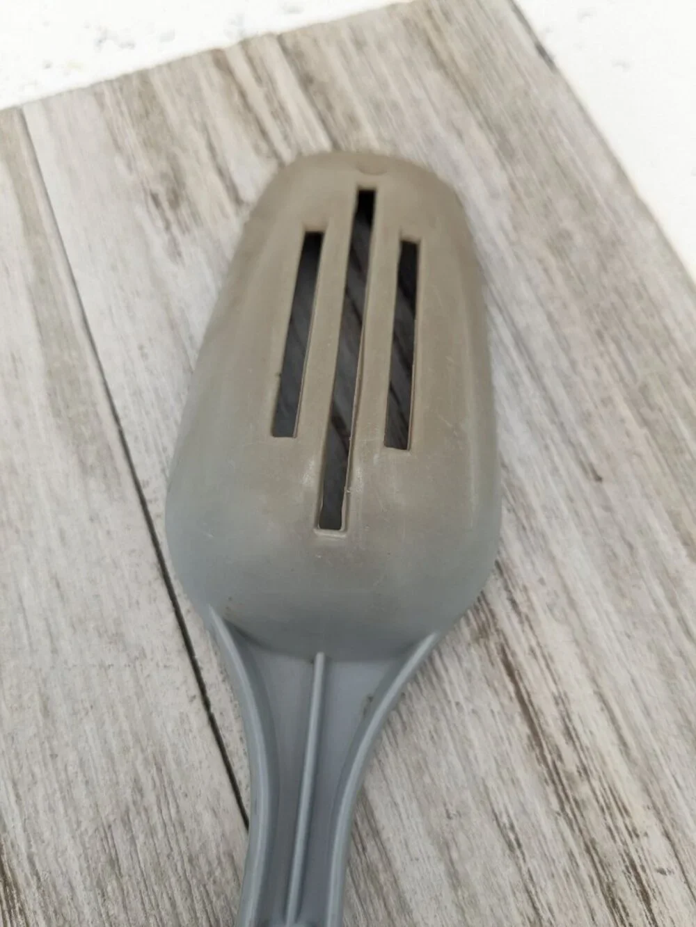 King Kraft #1 Country Blue Nylon Plastic Slotted Spoon 11